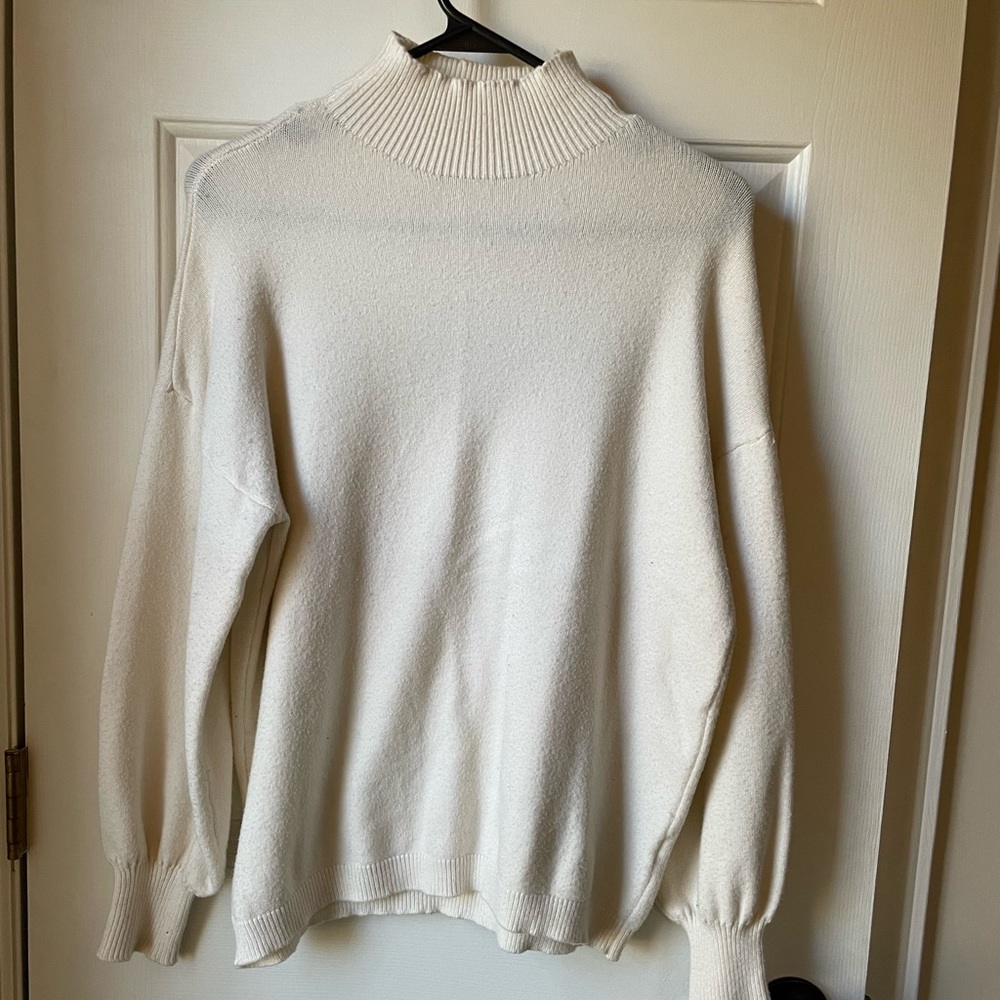SHEIN High Neck Cream Sweater
